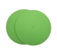 ULTECHNOVO 2 piezas Alfombrillas de Fieltro para Tocadiscos Anti-deslizantes y Duraderas Protección para Discos de Vinilo Diseño Elegante Verde para Fonógrafos y Reproductores de CD