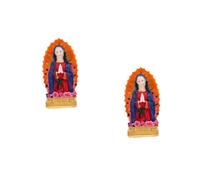 ULTECHNOVO 2 Piezas Artesanía De Resina De Jesús Pequeño Madre Oro Hermosa Estatua Santo Primero Estatua De Nuestro Decoración Dama Virgen Comunión Rojo