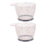 ULTECHNOVO 2 Piezas Bol para Mezclar Tinte de Cabello Rosa de Plástico Reutilizable con Base Antiderrames Adecuado para Uso Profesional en Salones de Belleza