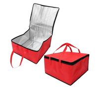 ULTECHNOVO 2 Piezas bolsa de almacenamiento bolsa más fría de comida s hieleras aisladas transportadores de pizza para el transporte de pizza aislada tela no tejida rojo