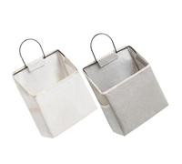ULTECHNOVO 2 Piezas Bolsa de Almacenamiento Plegable con Gancho Adhesivo | Lienzo E Hierro, Bolsillo Grande y Laterales, para Dormitorio Puerta, Gafas y Cosméticos