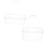 ULTECHNOVO 2 Piezas Caja de Almacenamiento de Toallitas Húmedas Transparente para Baño Dispensador de Toallitas Tapa Abatible y Pañales