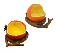 ULTECHNOVO 2 Piezas Caja de Comida para Pájaros Taza para Comer Pájaros Forma de Fruta Plástico Gran Capacidad Portátil Fácil de Instalar y Conejos Hogar y Trabajo