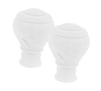 ULTECHNOVO 2 Piezas Casco De Cortina Finales Dirablicos Remates Decorativos De Ventanas Tapas De Extremo De Varilla De Armario Barra De Cortina De Tapa Final Blanco El Plastico