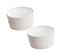 ULTECHNOVO 2 piezas Cuencos de Cerámica para Hornear Tazones para Pudín y Postres Resistentes al Calor Calentamiento Uniforme Aptos para Cocina Escolar y Restauración