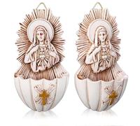 ULTECHNOVO 2 piezas de resina de resina bendita cuenca decoración de pared católica para entrada sala de estar atmósfera sacra