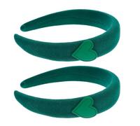 ULTECHNOVO 2 Piezas Diadema Ancha Verde de Poliéster para Niñas, Accesorios Cabello Que Mantienen el Pelo en Su Lugar Diseño Sencillo y Elegante para Yoga o Uso Diario