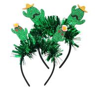 ULTECHNOVO 2 piezas Diadema Cactus Creativa para Fiesta Accesorios de Cabello Cómodos y Duraderos Diseño Adorable para Eventos y Reuniones de Verde