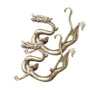 ULTECHNOVO 2 Piezas Estatua de Dragón Chino de Latón Macizo Decoración Retro de Escritorio Figura Coleccionable para Hogar y Oficina Ornamento Estable y Artesanal