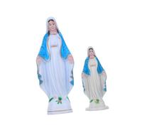 ULTECHNOVO 2 Piezas Estatua de la Virgen maría Madre al Aire Libre Estatua Escultura Cristiana Estatua de la Santa Dama Escultura Religiosa estatuilla católica el plastico Azul