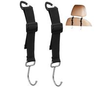ULTECHNOVO 2 Piezas Gancho para Bolso de Coche de Nylon Resistente Unidades Colgador Multifuncional para Maletero y Reposacabezas Soporte Seguro para Bolsos y Accesorios Diseño Elegante