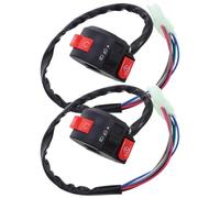 ULTECHNOVO 2 Piezas Interruptor de Arranque con Botón de Luces Alta y Baja Resistente al Polvo Montaje en Manillar para Motocicletas y Motos de Cross para Aventuras Todoterreno