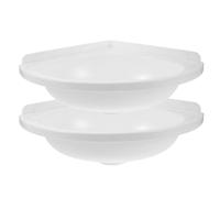 ULTECHNOVO 2 Piezas Lavabo de Esquina Blanco para Baño Pequeño, Compacto y Portátil, de Plástico Superficie Lisa, Diseño Triangular Adecuado para Garajes y Casas Pequeñas
