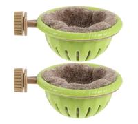 ULTECHNOVO 2 Piezas Nido con Diseño de Soporte Verde de Plástico para Canarios y Forro de Algodón Que Imita Nido Real y Otoño para Jaulas de Cría