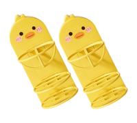 ULTECHNOVO 2 Piezas Porta Huevos de Maquillaje Amarillo de Pp Diseño de Múltiples Capas, Soporte Decorativo y Fácil de Almacenar para Esponjas de Maquillaje en Tocador y Almacenamiento Diario