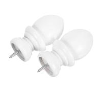 ULTECHNOVO 2 Piezas Remates para Barras de Cortina de Madera en Color Blanco Superficie Resistente a Arañazos y Acabado Refinado para Salones y Estudios Contemporáneos