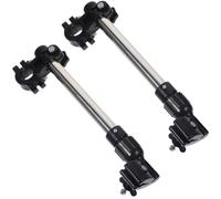 ULTECHNOVO 2 Piezas Soporte Extensible en Acero Inoxidable Negro | Pinza Ajustable y Plegable, Ángulo Regulable, Uso en Paseo Silla de Niño Niña