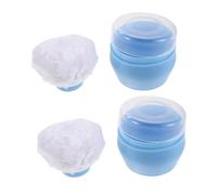 ULTECHNOVO 2 Piezas Soporte para Borlas de Polvo, Borla con Estuche, Caja de Polvos para Bebés de Plástico y Lint, Portátil, para Cambios de Pañal y Uso en Exteriores