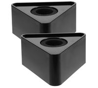 ULTECHNOVO 2 piezas Soportes de Micrófono Triangulares Abs Portátiles para Entrevista Banderas de Logo Ligeras y Compatibles para Estaciones de Micrófono Profesionales de Unidades Negras