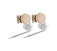ULTECHNOVO 2 Piezas Termostato para Refrigerador Controlador de Temperatura Mecánico ±35 ℃ Ajustable con Perilla, Blanco, Acero Inoxidable y Plástico, para Refrigerador o Congelador