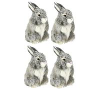 ULTECHNOVO 2 Series Conejo De Pascua Figuras De Conejito Suministros De Pascua Conejitos Estatuilla De Jardín En Miniatura Decoración De Pascua Polietileno 2 Piezas*2