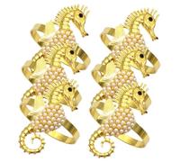 ULTECHNOVO 2 Series Servilleteros Decorativos De Animales con Perlas Doradas para Eventos Bodas Y Decoración De Mesa 6 Piezas X 2