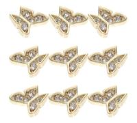 ULTECHNOVO 20 Piezas Dije de Uñas 3d, Decoración de Uñas Dorada de Aleación de Aluminio y Piedras Brillantes, Ligera y Brillante, para Fiesta y Citas Diarias