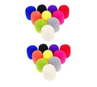 ULTECHNOVO 20 Piezas Fundas de Esponja para Micrófono Gruesas y Coloridas Elásticos Antiviento para Ktv y Escenario Cubiertas Reutilizables que Minimizan Ruido y Protegen contra Saliva y