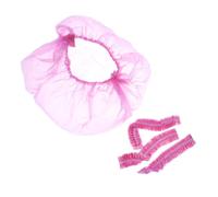 ULTECHNOVO 200 piezas Unidades Gorros de Ducha Transparentes Desechables con Banda Elástica para Teñido de Cabello Casa Salón de Belleza y Barbería Color Rosa