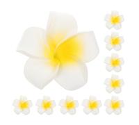 ULTECHNOVO 24 Clips Pelo Flores de Plumeria de 9 Cm, Accesorios Hawaianos de Eva Ligeros, Set de 24 Pinzas para Fiestas Playa y Looks Tropicales