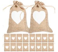 ULTECHNOVO 25piezas Bolsas De Cuerda Para De Navidad Bolsitas De Almacenamiento Portátiles y Ocasiones Especiales Color Natural y
