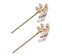 ULTECHNOVO 2piezas Accesorios Cabello Antiguos de Horquilla Floral Pelo Perlas y Borlas Horquilla Tradicional Pelo para Moño Fiesta o Boda