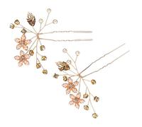 ULTECHNOVO 2piezas Horquilla de Pan para Novia Horquilla para Moño Flores Accesorio para Recogidos Palillos Pelo para Mujer y Niña
