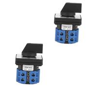 ULTECHNOVO 2piezas Interruptor De Cambio De Energía Rotativo De Posiciones Selector De Fuente Doble Azul