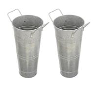 ULTECHNOVO 2piezas Jarrón De Hierro Vintage y Florero Rústico Cubo para Flores De Metal con Asa para Centro De Mesa Bodas y Fiestas De