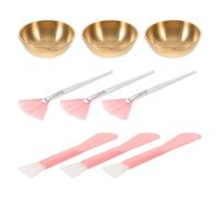 ULTECHNOVO 3 Juegos Kit de Cuidado Facial Brocha Mascarilla y Bol para Aplicación Uniforme y Mejor Absorción, Material Acero Inoxidable y Nylon, Adecuado para Uso en Casa o Viaje