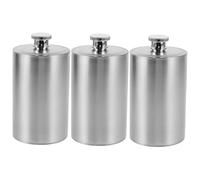 ULTECHNOVO 3 Piezas Botella de Inoxidable Petaca Redonda Portátil para Bebidas para Camping y Actividades Diseño Compacto y Ligero Capacidad Ampliada