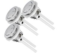 ULTECHNOVO 3 Piezas Botón de Inodoro Redondo de 38mm en Abs Plata Superficie Extra Lisa y Doble Pulsador Práctico para Accesorios de Baño y Tanque de Agua