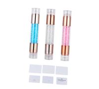 ULTECHNOVO 3 piezas Estampador Doble Cabeza para Uñas Sello Stamping Acrílico Accesorios DIY para Decoración Manicure Incluye Rosa y Azul Fácil Uso para Diseños Creativos