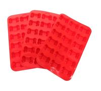 ULTECHNOVO 3 Piezas molde de bandeja de cubitos de hielo de pato perro tratar moldes de silicona moldes de jabón cubiteras de goma congelar hueso gel de sílice rojo
