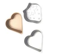 ULTECHNOVO 3 Piezas Molde para Hornear Mini Pasteles Forma de Corazón de Acero al Carbono, Bandeja para Horno Pequeña, Ecológica y Saludable para Uso en Casa o Pastelería Profesional