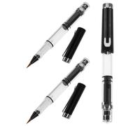 ULTECHNOVO 3 Piezas Pincel de Caligrafía Tradicional con Sistema de Llenado por Émbolo Recargable, Punta Flexible de Nylon y Cuerpo Abs para Oficina y Scrapbook