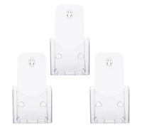 ULTECHNOVO 3 Soportes de Acrílico Transparentes para Folletos A4, Expositor de Pared y Escritorio, Organizador de Documentos Compacto y Duradero para Oficina y Hogar