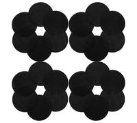 ULTECHNOVO 30 Unidades Parches Circulares de Material Sintético Negro para Manualidades DIY y Creación de Joyas, sin Desgaste, Base Suave y Material de Felpa para Coser