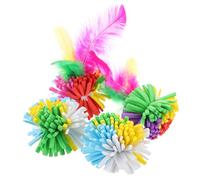 ULTECHNOVO 4 Bolas de Colores Hechas de Eva Plumas Artificiales para Gatos Ligeras Aliviar Emociones y Rascar Adecuado para Jugar en Interiores