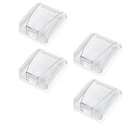 ULTECHNOVO 4 Piezas Caja Protectora para Enchufes Tipo 86 de PC Transparente Cubierta a 90 Grados para Prolongar Vida Útil y Proteger Enchufes en Baños y Salones