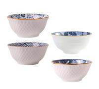 ULTECHNOVO 4 Piezas Cuenco de Cerámica Japonés para Ramen, Sopa y Arroz | Uso en Buffet y Restaurante, Apto para Comidas Frías o Calientes, Fácil de Limpiar, Grado Alimentario Estilo Aleatorio