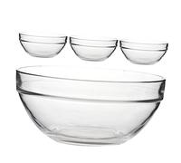 ULTECHNOVO 4 Piezas Cuencos de Vidrio Transparentes Resistentes Altas Temperaturas para Postres y Pudines Bol Multifuncional para Servir y Almacenar Alimentos