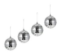 ULTECHNOVO 4 Piezas Decoración de bolas de espejos. Boda decoración para fiesta elegante interior bola de disco feliz adorno de bolas de espejo decoraciones de mesa de fiesta Vidrio Plata