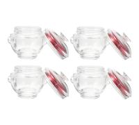 ULTECHNOVO 4 Piezas Frasco de Vidrio Sellado Botella de Almacenamiento 100ml Rojo Vidrio Apto para Contacto con Alimentos, Fácil Visualización del Contenido, para Cocina y Almacenamiento